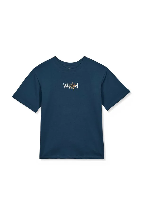 Футболка с принтом в виде солнечных рыб. Volcom, Dust Bowl Indigo — фото 3