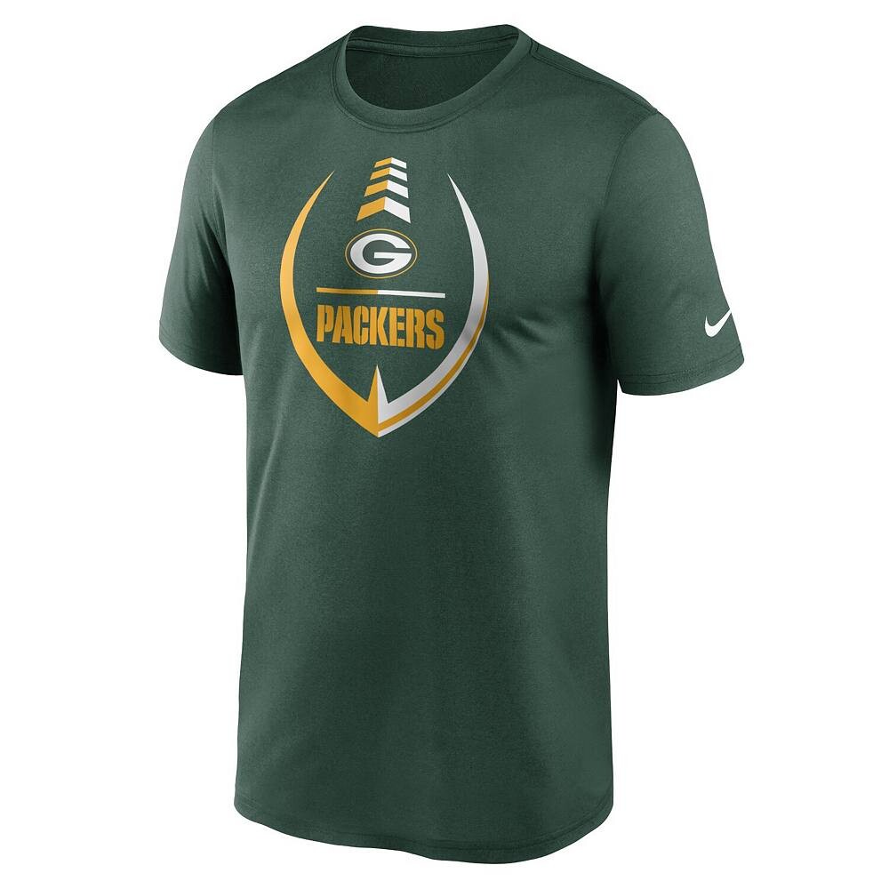 Мужская зеленая футболка Nike Green Bay Packers Icon Legend Performance, цвет Pkr Green — фото 3