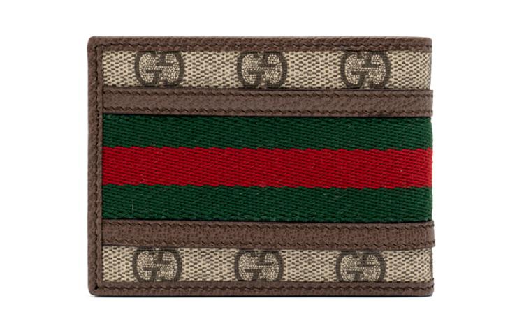 Мини-кошелёк Ophidia Canvas With Calfskin мужской коричневый и бежевый GUCCI — фото 3