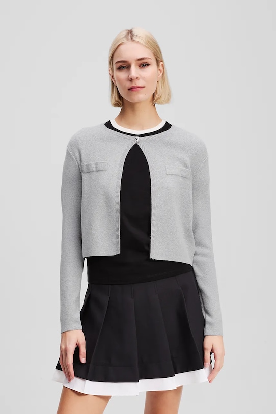 

Кардиган с добавлением шерсти Karl Lagerfeld, серый
