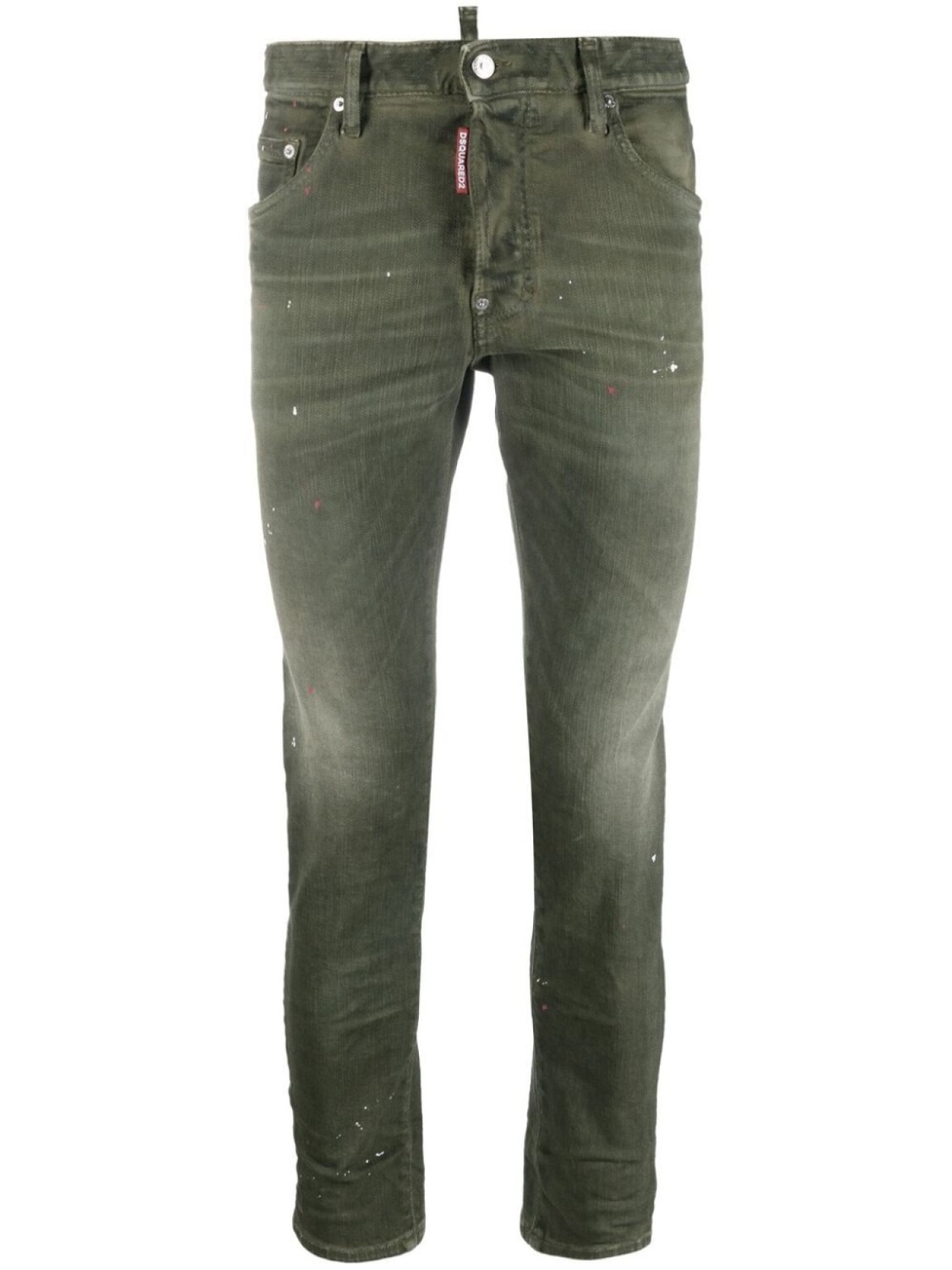 

Dsquared2 paint splatter skinny jeans, зеленый