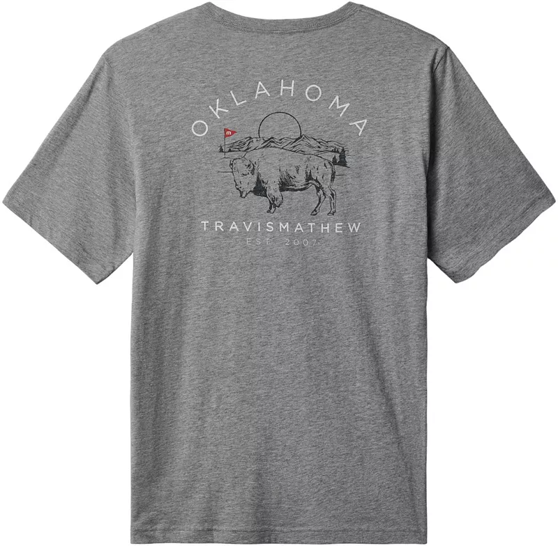 

Мужская футболка для гольфа TravisMathew Small Detour OK State с графическим рисунком, цвет Heather Medium Grey