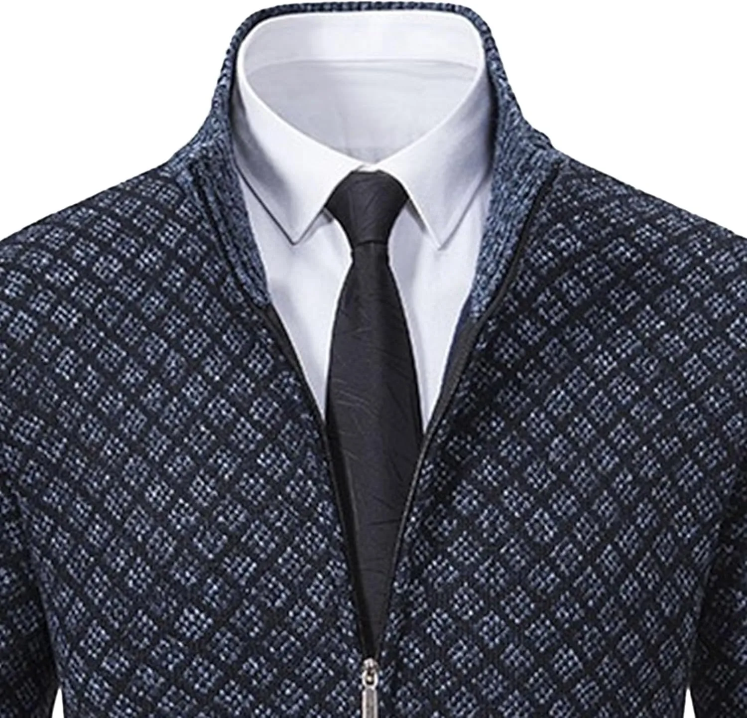 Мужской кардиган с воротником стойкой и карманами slim fit — фото 4