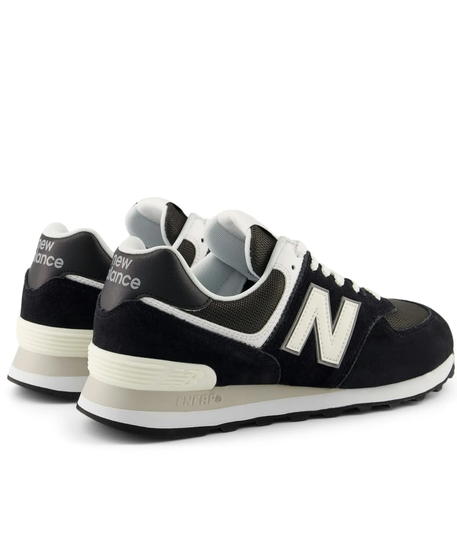 Унисекс кроссовки из замши и сетки New Balance 574 чёрные — фото 3