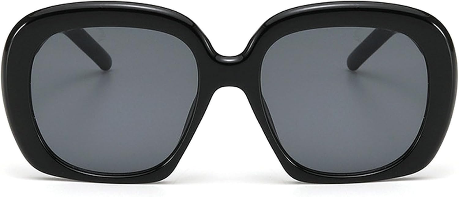 

Винтажные квадратные солнцезащитные очки для женщин и мужчин, толстая оправа, увеличенный размер, стильные овальные солнцезащитные очки с защитой от УФ-излучения UV400 mincl, Black