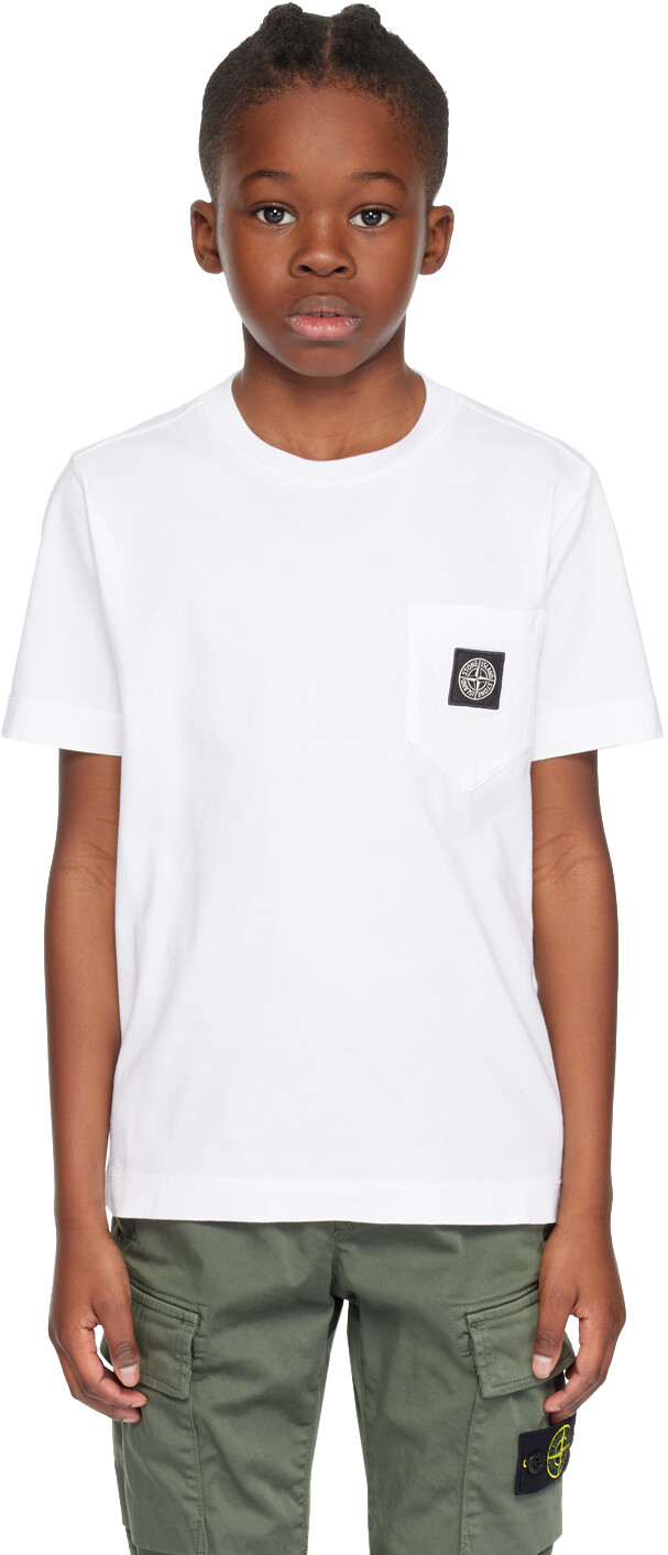 

Детская футболка с накладными карманами Stone Island Junior