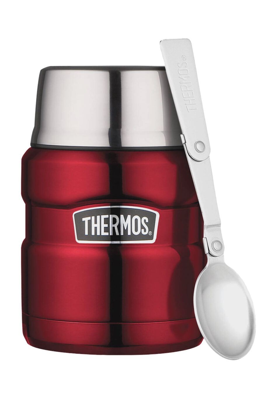 

Сосуд для еды Stainless King с ложкой, 0,47 л Thermos, cranberry