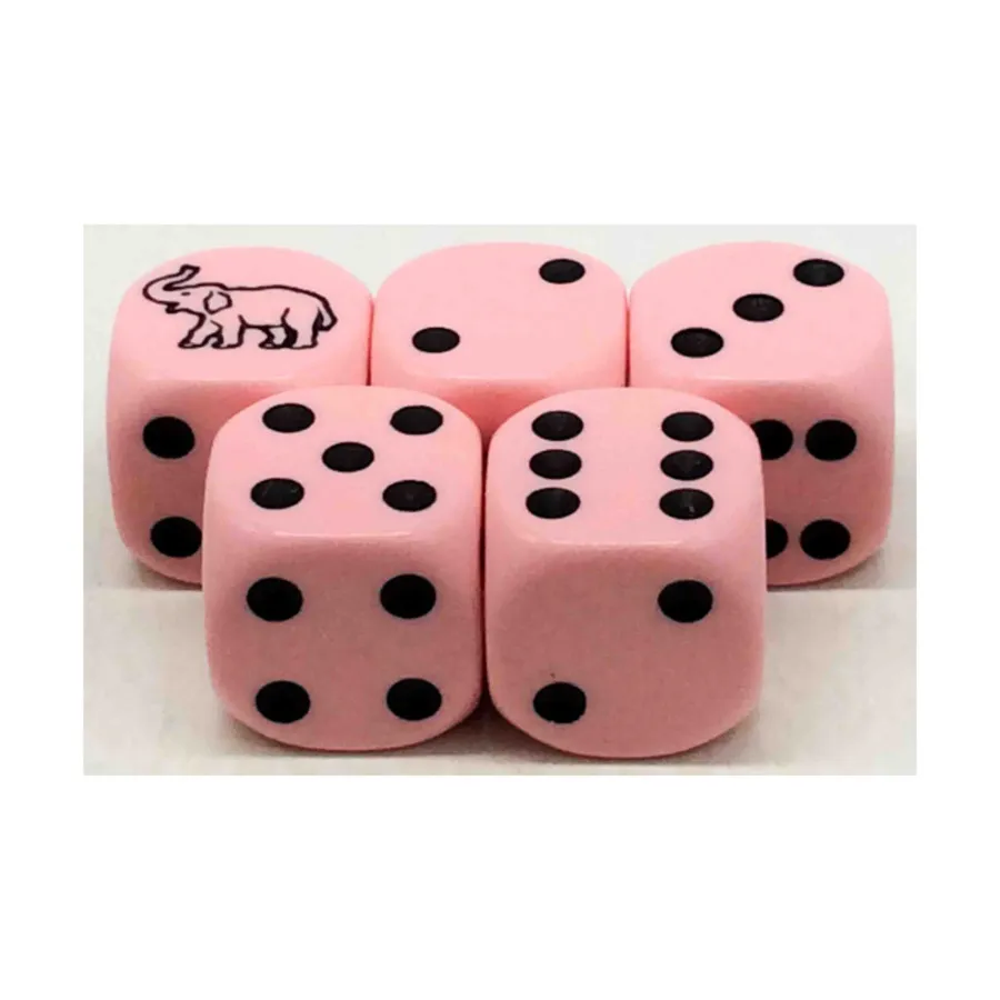 

Игральные кости «Слон» d6, 16 мм — розовый с черным (5), Dice - Animal