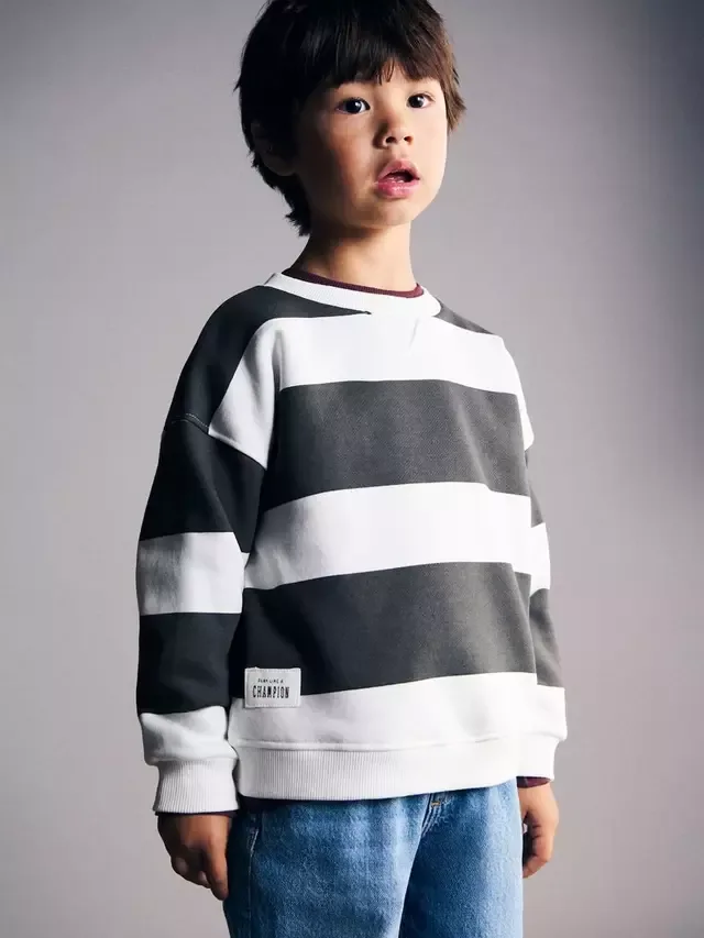 Детский полосатый комбинезон Sudadera, антрацитовый цвет Mango