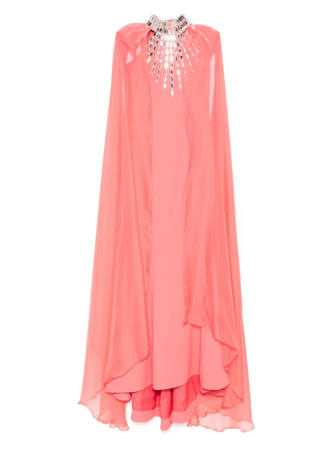 

JEAN-LOUIS SABAJI декорированное платье с кейпом, розовый