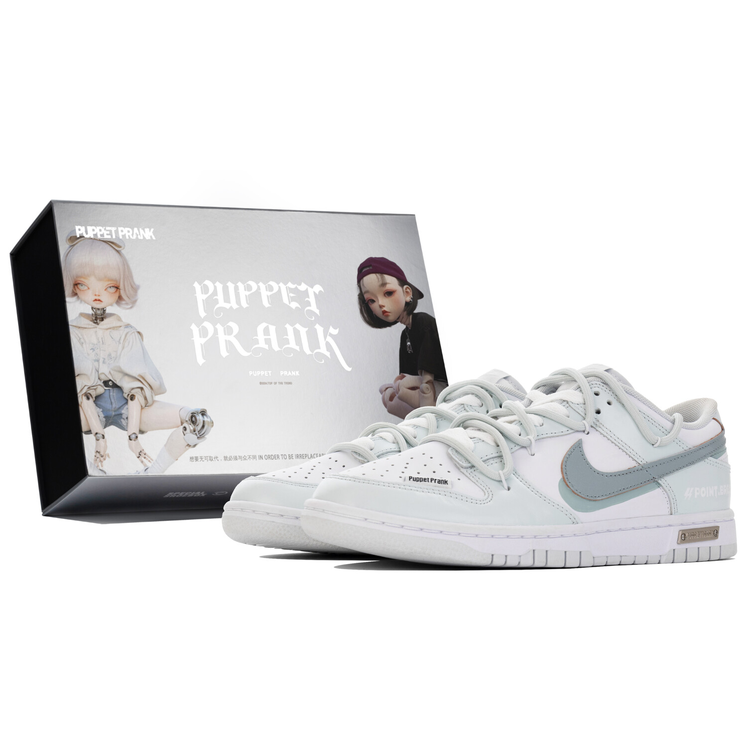 

Кроссовки для скейтбординга Dunk унисекс с низким верхом серый/белый Nike