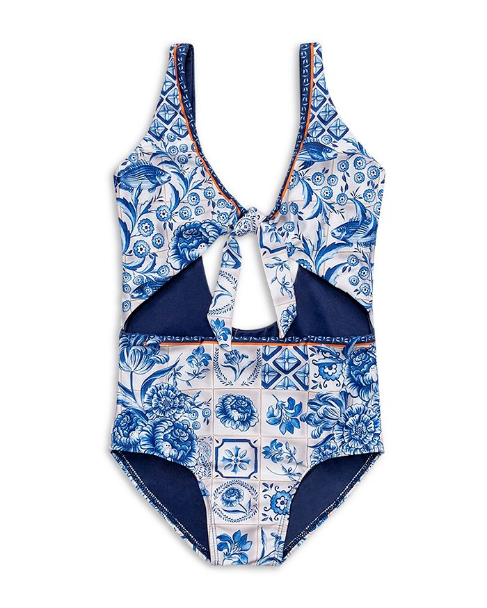 

Слитный купальник Iliana Azure Tie для девочек — для маленьких детей, для больших детей Agua Bendita, мультиколор