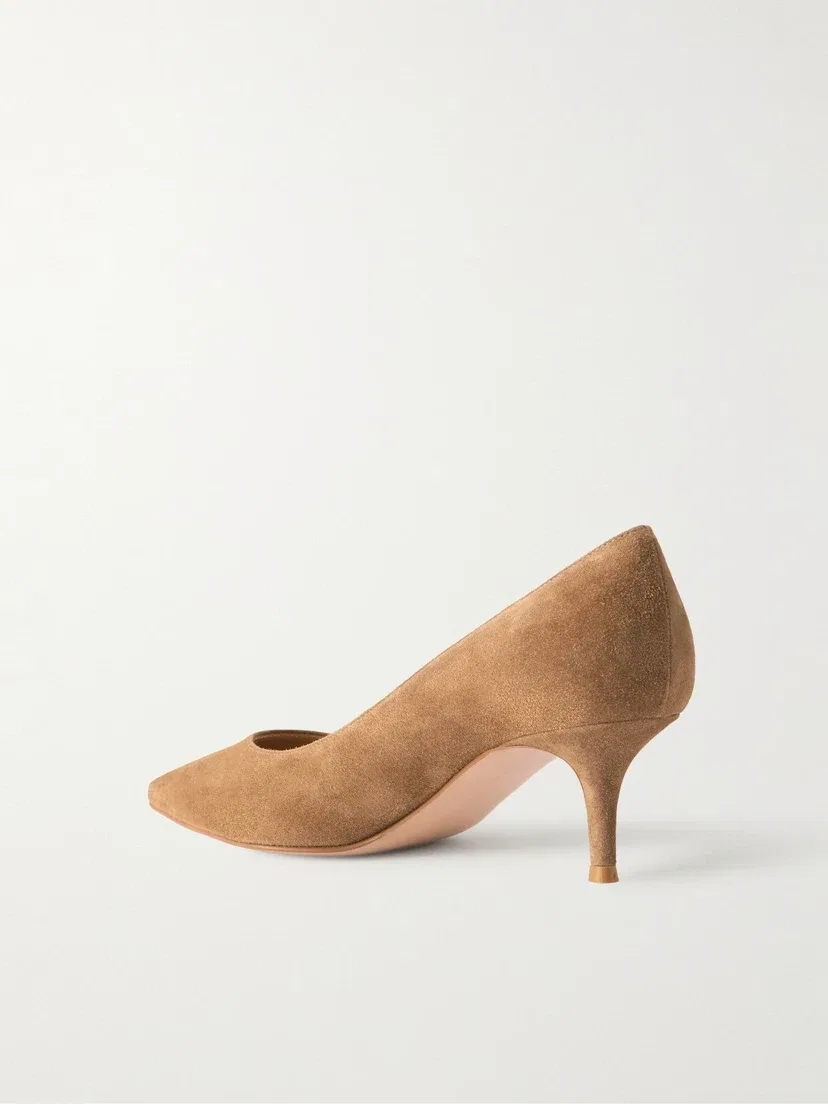 Туфли-лодочки из замши 55 Gianvito Rossi, бежевый — фото 3