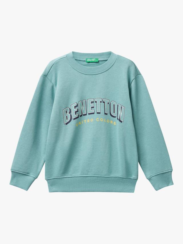 

Детский хлопковый свитшот с логотипом Benetton, Green