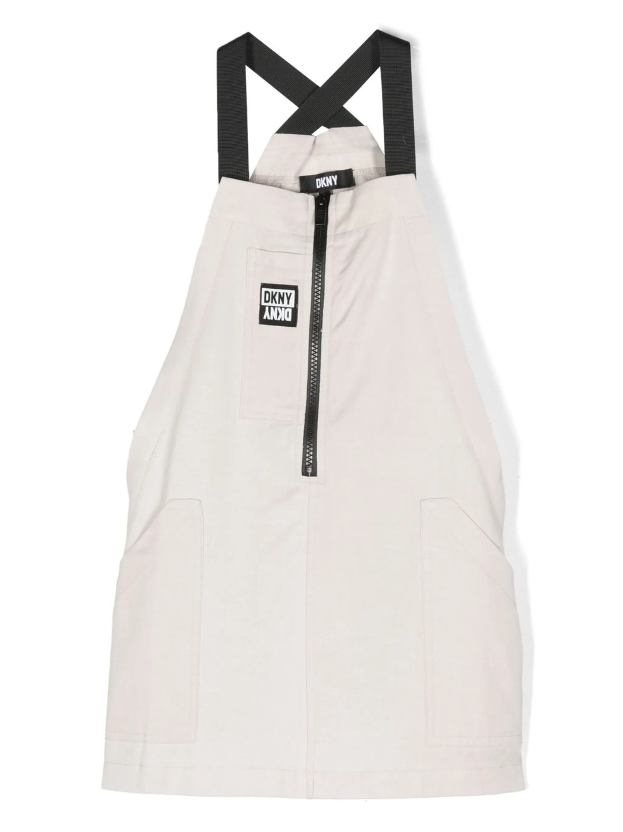 

Платье с нашивкой-логотипом Dkny Kids, кремовый