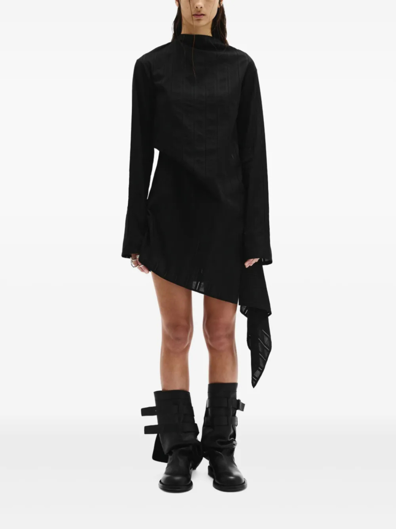 

Ann Demeulemeester платье-рубашка Halvi с драпировкой, черный
