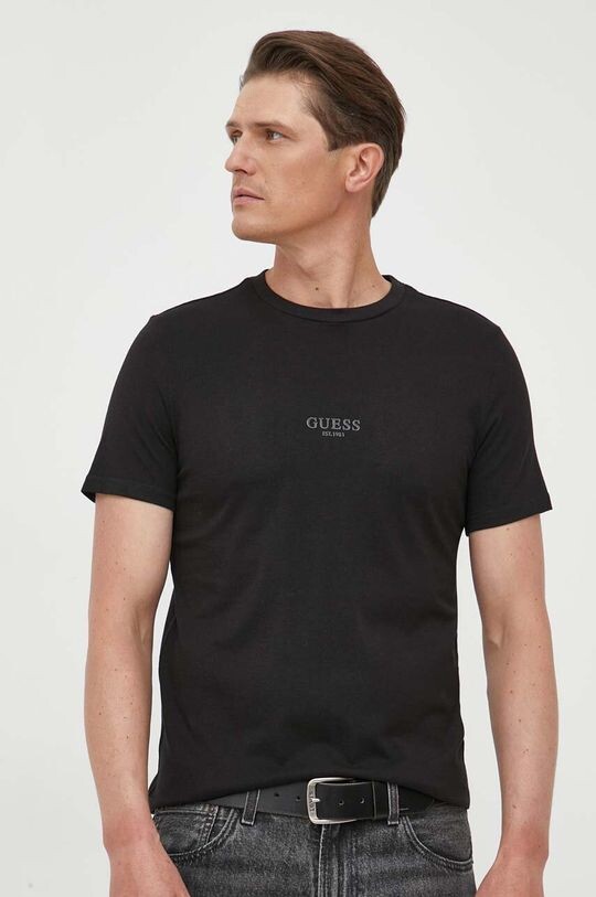 

Хлопковая футболка Guess, черный