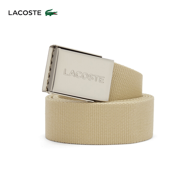 

Ремень Lacoste с буквенным принтом и логотипом, бежевый