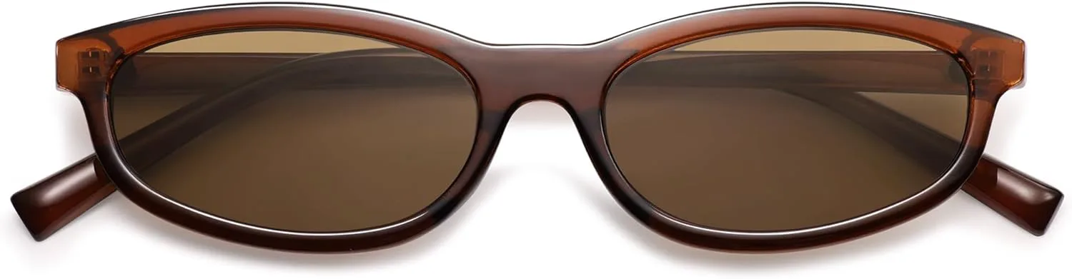 

Ретро-солнцезащитные очки «кошачий глаз» для женщин, прямоугольные и овальные для мужчин, винтажные, 90-е, узкие, тонкие AP3732 Appassal, C4 Brown/Light Brown