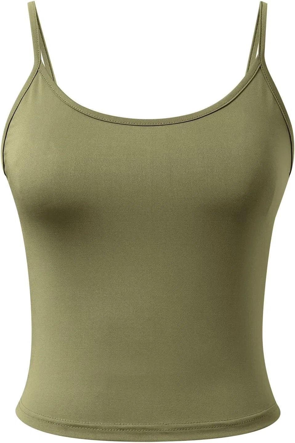 Топ-майка женская с встроенным бюстгальтером, Army Green — фото 4