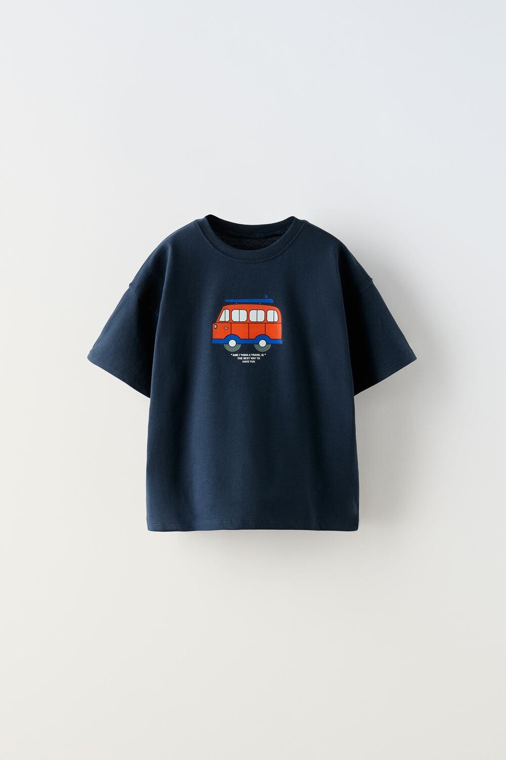 

Футболка с принтом транспортных средств ZARA, синий