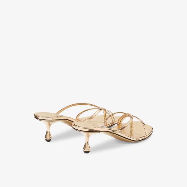 Кожаные мюли Etana 50 на каблуке Jimmy Choo, золотой — фото 4
