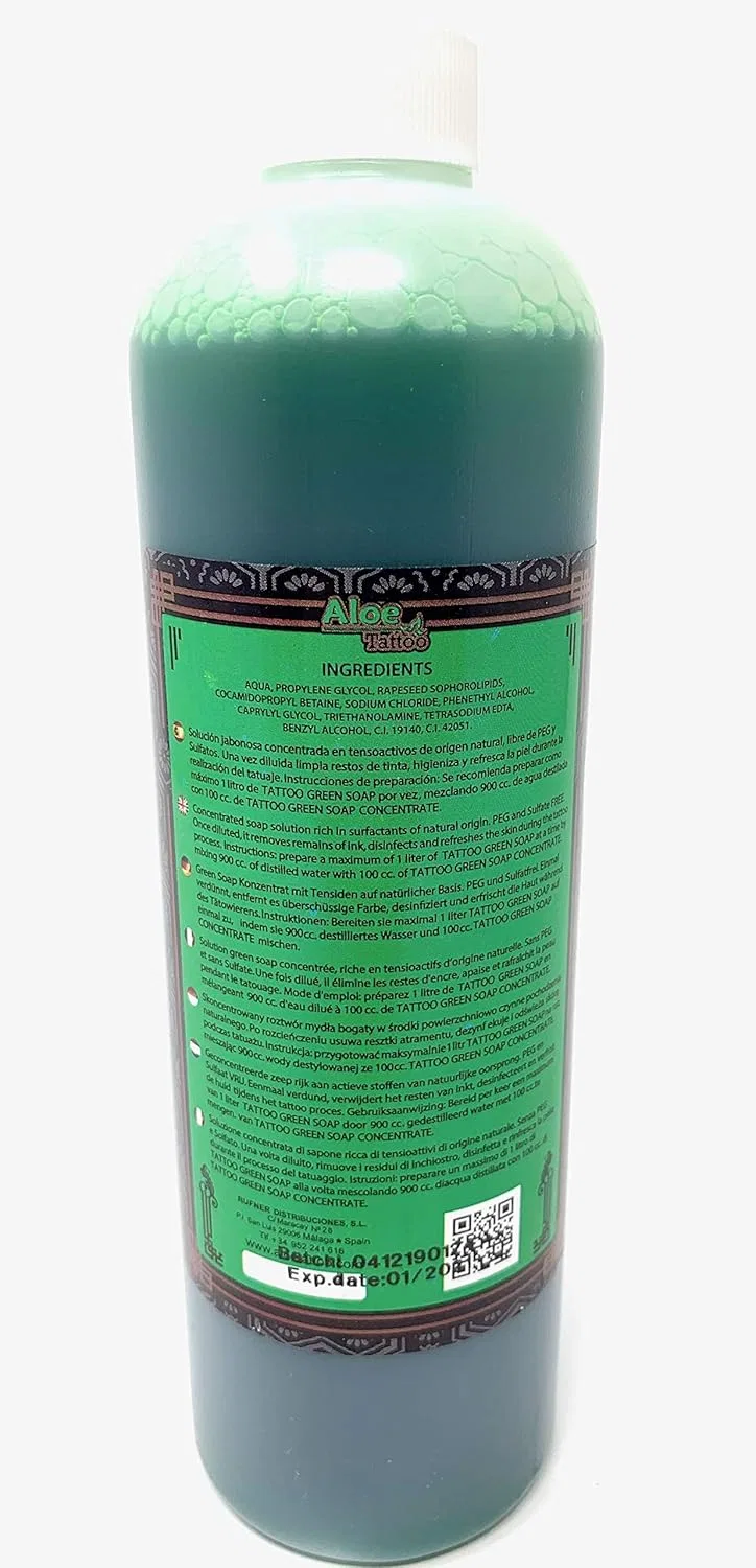 Концентрат зеленого мыла INKgrafiX Aloe Green Soap, 0.5 л Tattoo [Inkgrafix] Piercing — фото 2