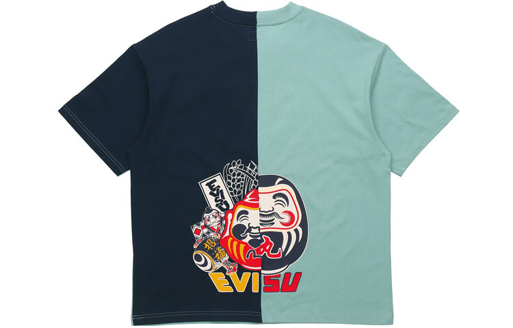 

Футболка мужская темно-синяя/светло-зеленая Evisu, темно-синий/светло-зеленый