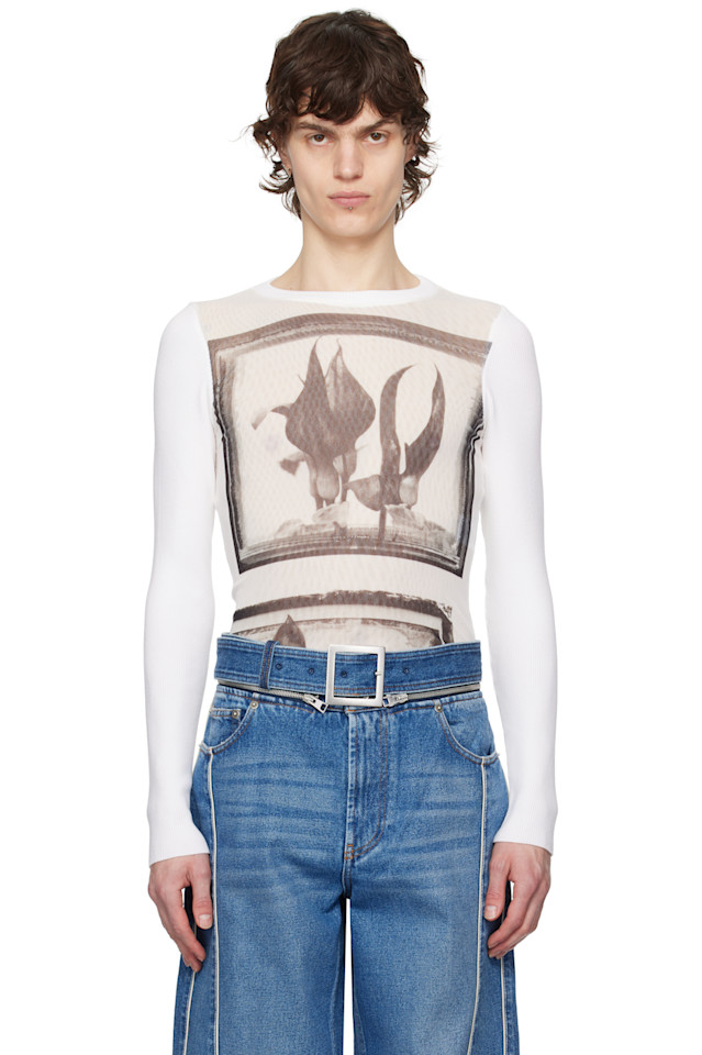 

Футболка с цветочными рамками Jean Paul Gaultier, мультиколор