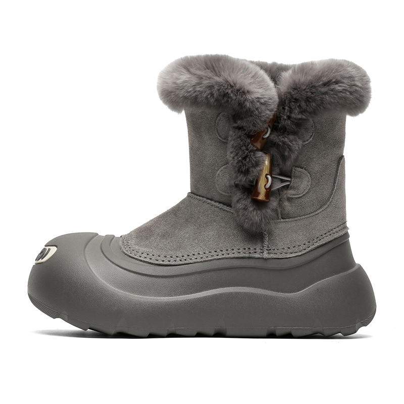 

Kangaroo head Утепленные короткие зимние сапоги унисекс серые, цвет Gray