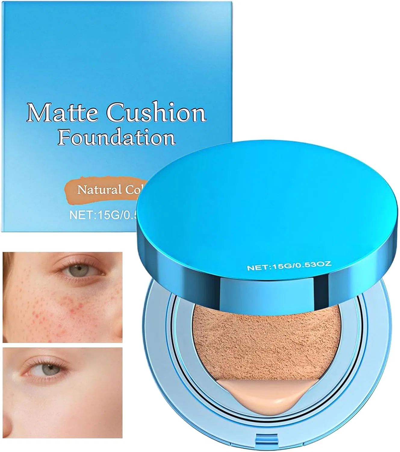 Тональная основа Cushion Foundation, матовое покрытие, No brand, 15 г, Nature