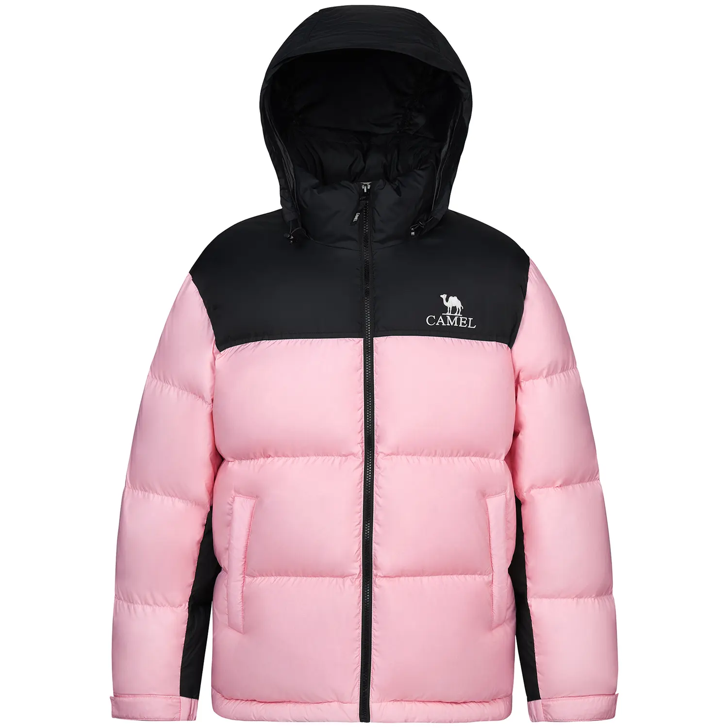 

QIE Верблюжья пуховая куртка мужская, [Volcano IP model] M13CR07066A Lotus mist powder / dark night black