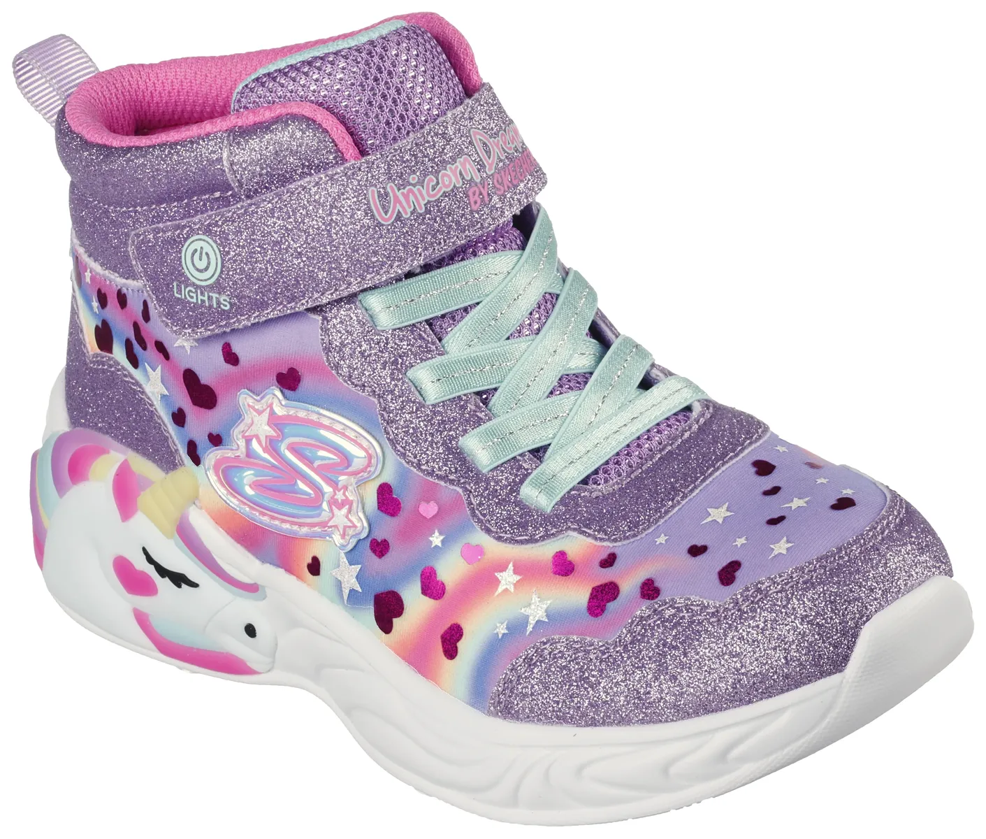

Детские кроссовки Skechers "UNICORN DREAMS", с функцией мигания для включения и выключения, повседневная обувь, полуботинки Skechers Kids, цвет Lavendel-Multi