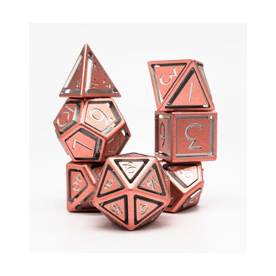 

Комплект из полиэстера с одинарной клеткой — розовое золото (7), Aluminium Caged Dice
