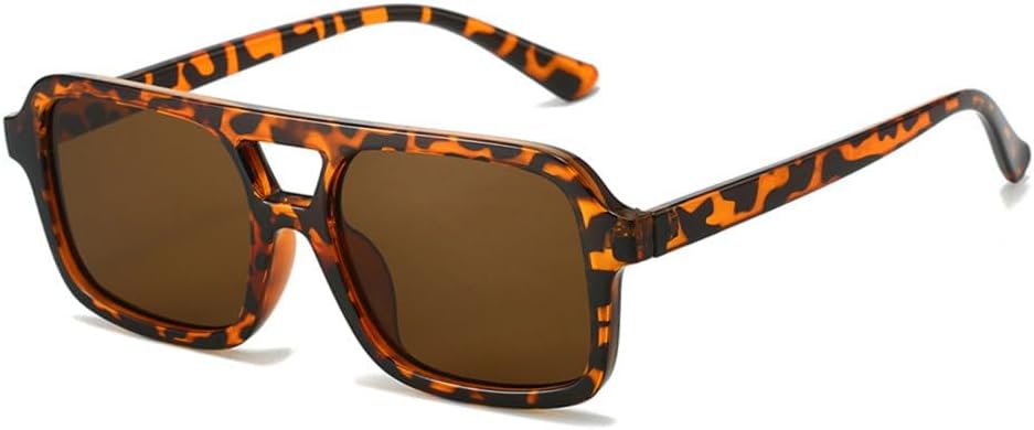 

LVTFCO Популярные модные женские солнцезащитные очки с леопардовым принтом, ретро-стиль, двойные перемычки, большая оправа, градиентный дизайн, очки для женщин, Leopard Tea