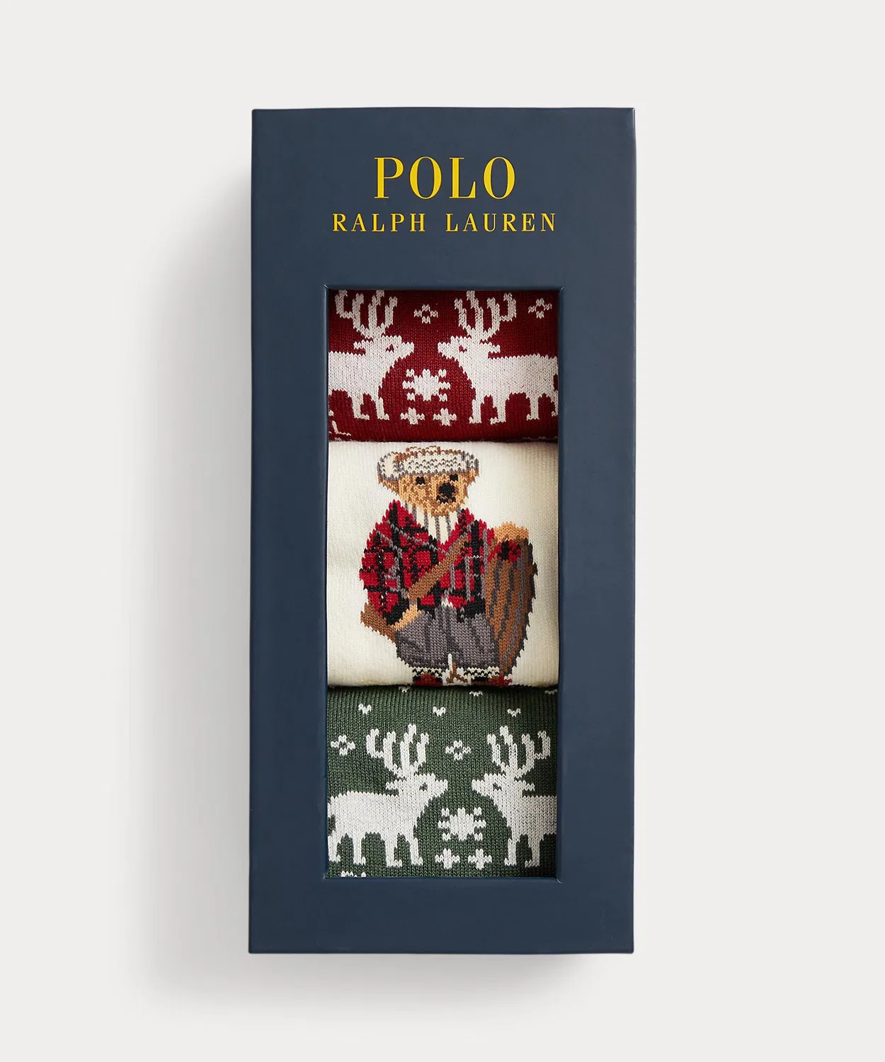 Носки детские 3 пары Polo Bear бренда Ralph Lauren красные