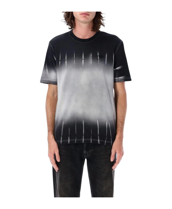 

Футболка с короткими рукавами и рисунком в стиле тай-дай Diesel, черный