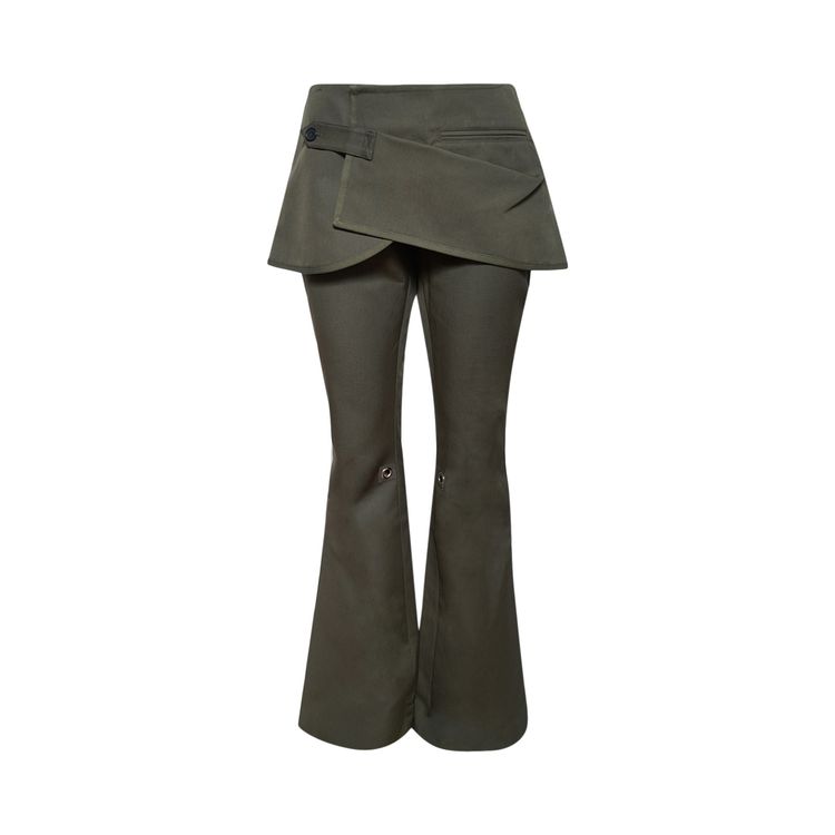 

Брюки Courrèges Overskirt Bootcut Pants Camouflage Green, зеленый