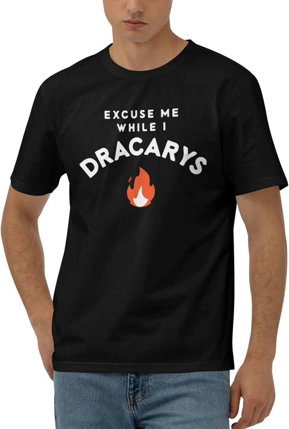 

Футболка мужская Excuse Me While I Dracarys, короткий рукав, черная JYEXSEIZ
