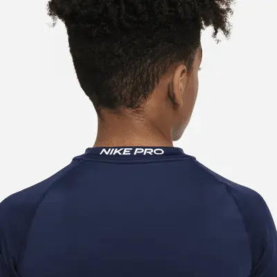 Топ Nike Pro, цвет Midnight Navy/White — фото 4