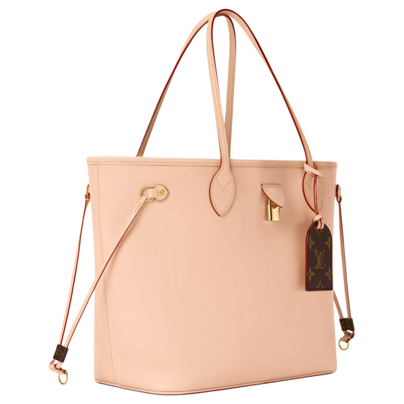 LOUIS VUITTON Сумка-тоут NEVERFULL из коровьей кожи, шоппер, женская сумка Medium бежевая — фото 2