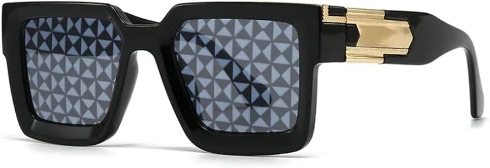 

Классические солнцезащитные очки с большой вогнутой оправой для женщин и мужчин, роскошные дизайнерские винтажные панк-очки, популярные очки для вождения SZVVBKK, Black Pattern