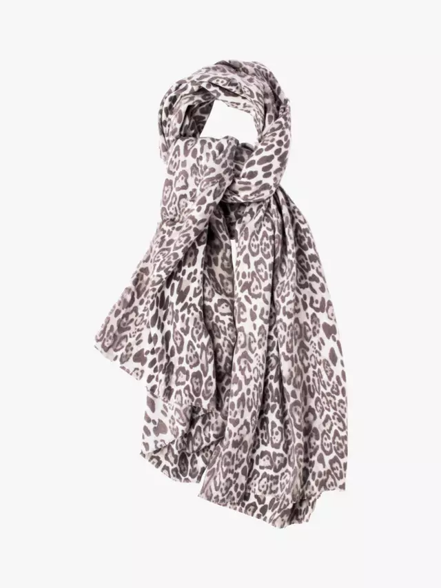 

Шарф Bloom & Bay Ayana Leopard Print Pashmina, цвет grey/black