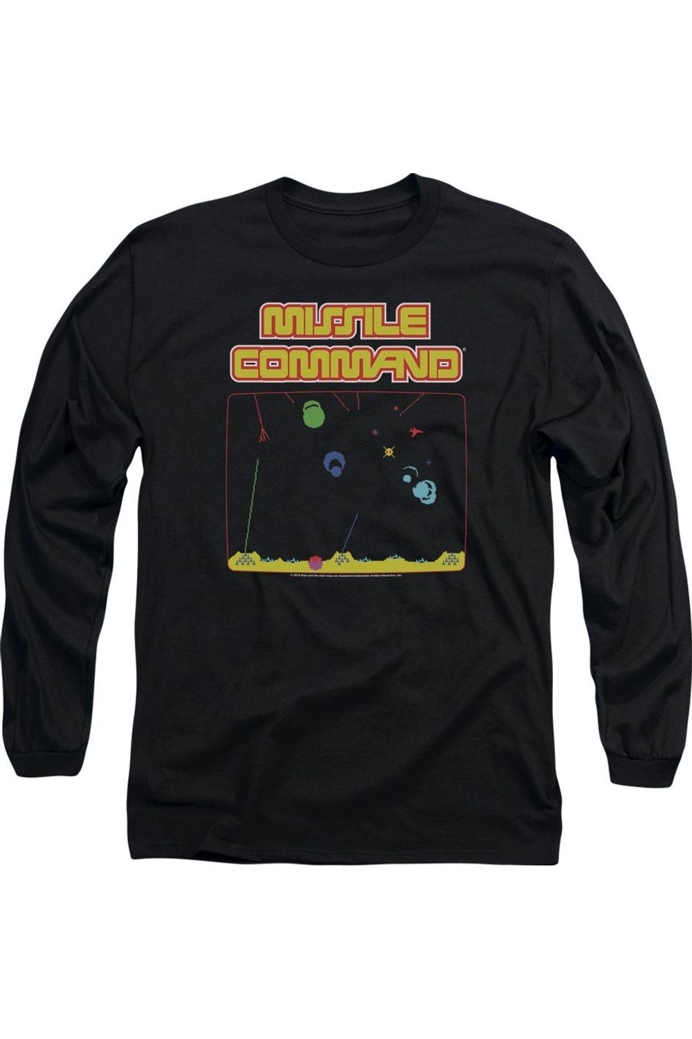 

Футболка Atari Missle Screen с длинным рукавом для взрослых Gildan, черный