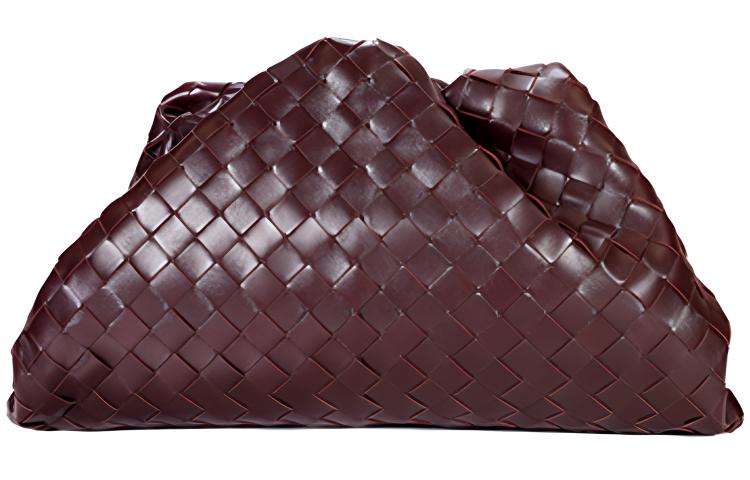 

Клатч из овчины женский коричневый красный Bottega Veneta