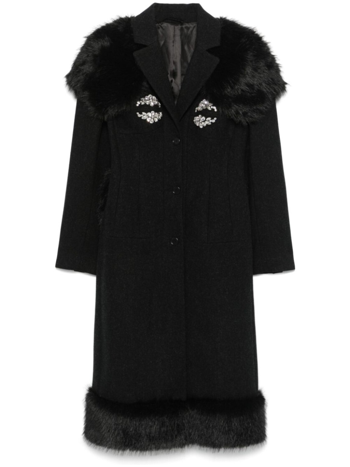 

Пальто с кристаллами Simone Rocha, черный