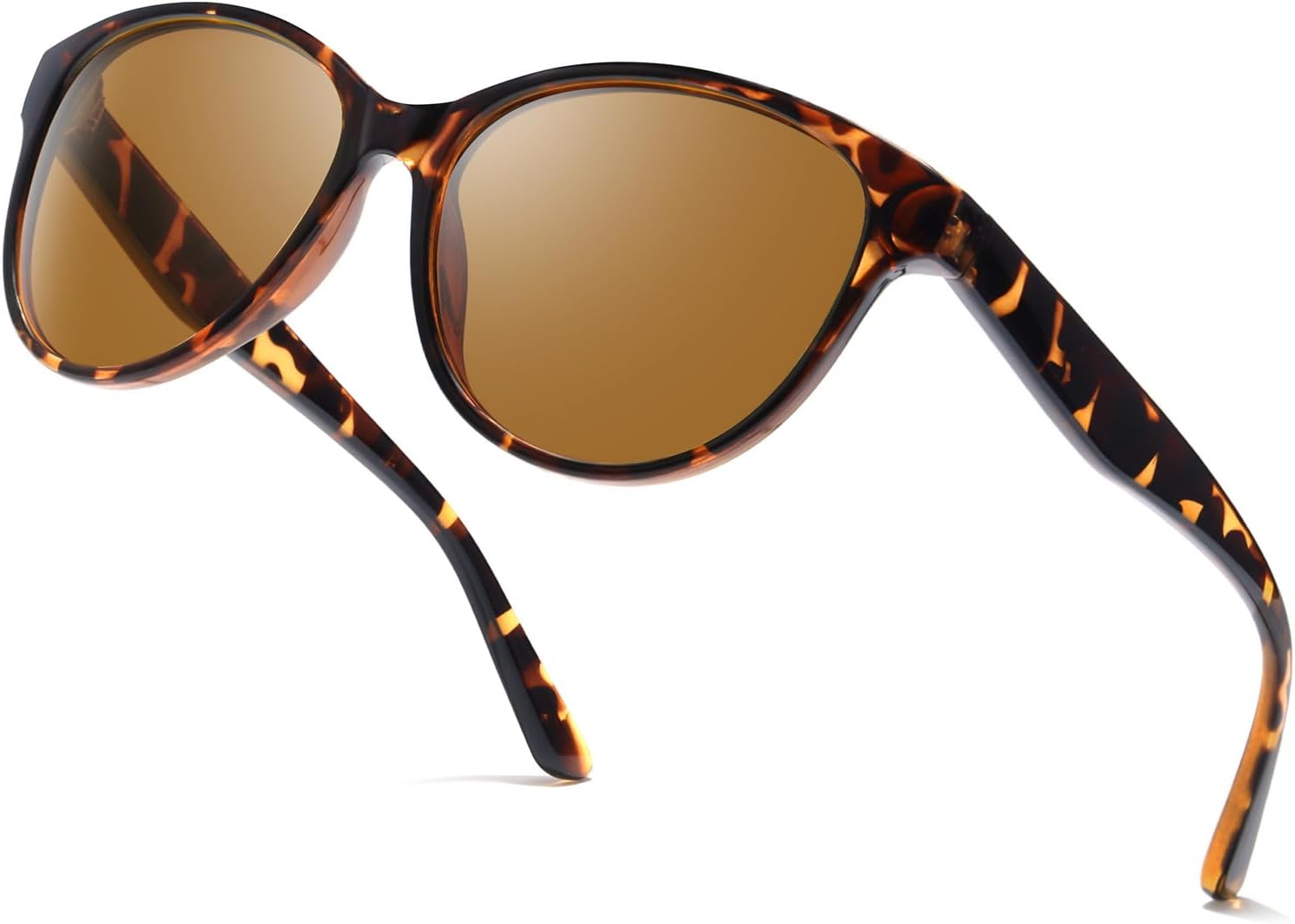 

Поляризованные солнцезащитные очки LVIOE «кошачий глаз» для женщин, модные классические ретро-очки с защитой от УФ-излучения UV400, для вождения, рыбалки, LS8091, A03 Tortoise Frame / Brown Polarized Lenses