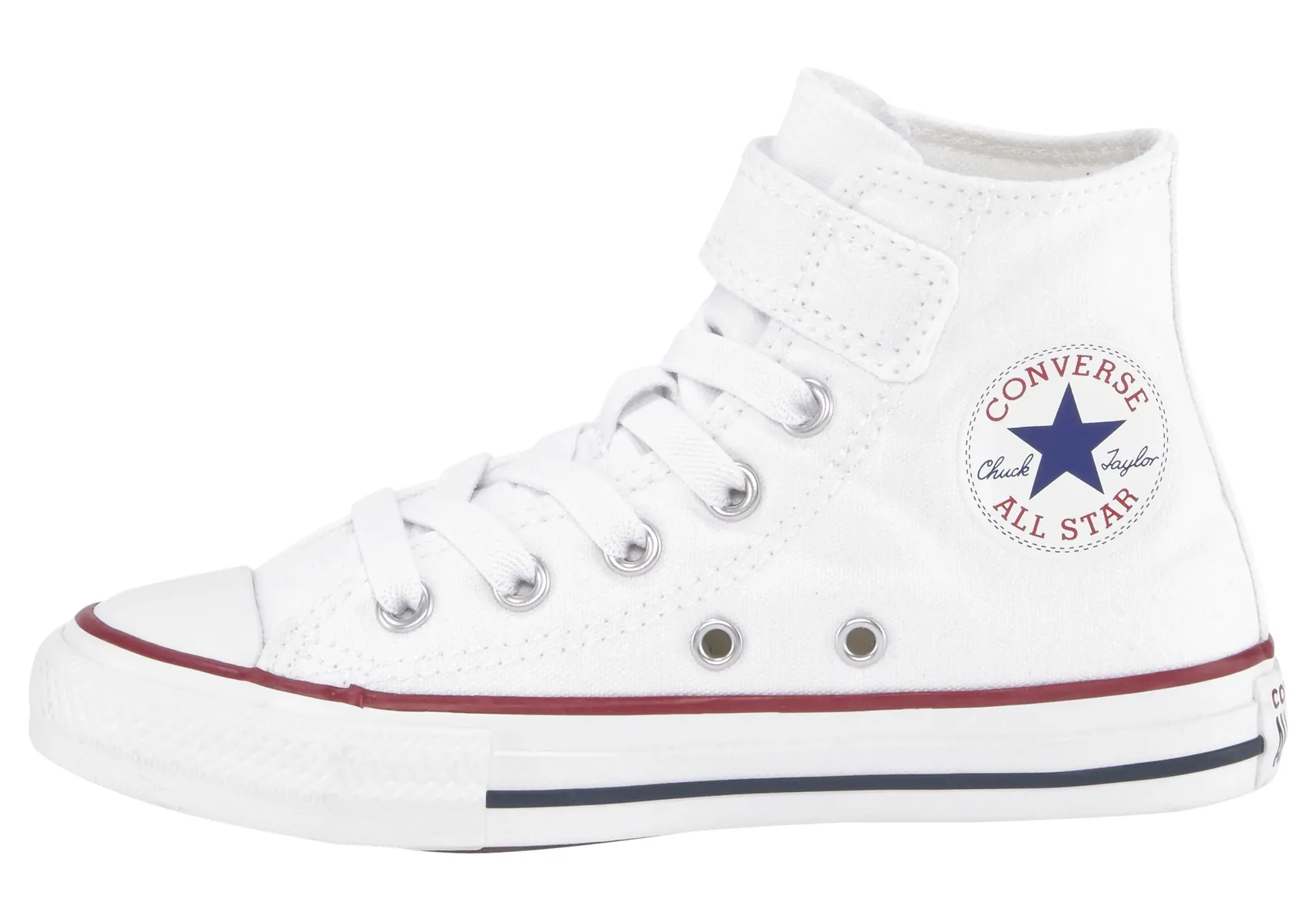 Кроссовки Converse "CHUCK TAYLOR ALL STAR 1V EASY-ON Hi" с застежкой-липучкой детские, белый — фото 3