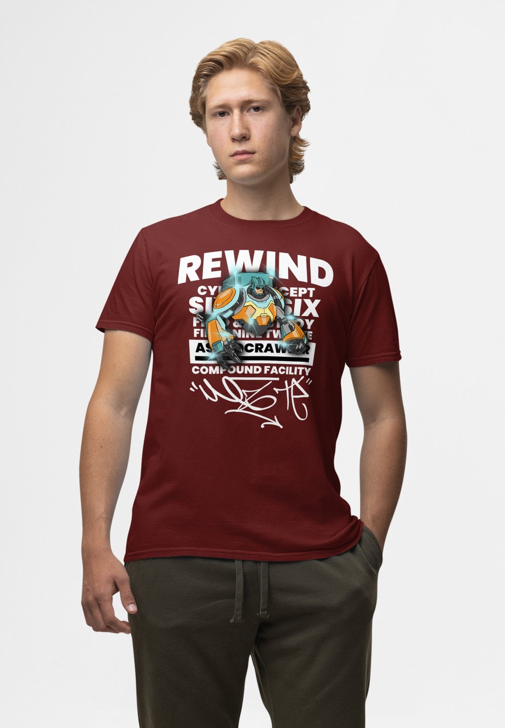 

Футболка с принтом REWIND Henry Tiger, бургундия