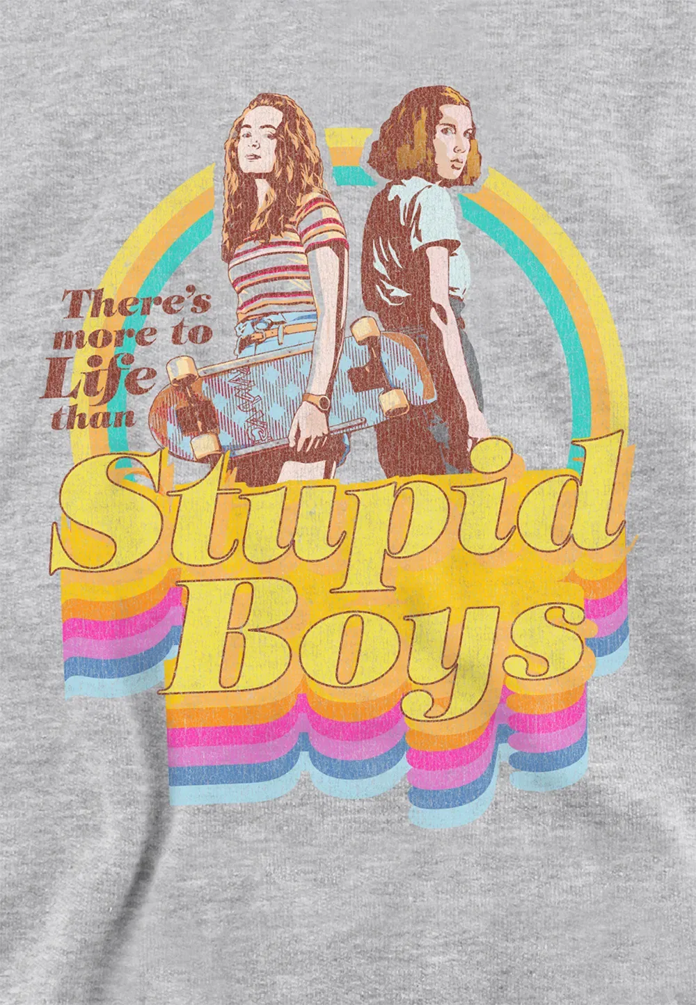 Детский худи Stranger Things Stupid Boys, серый — фото 2